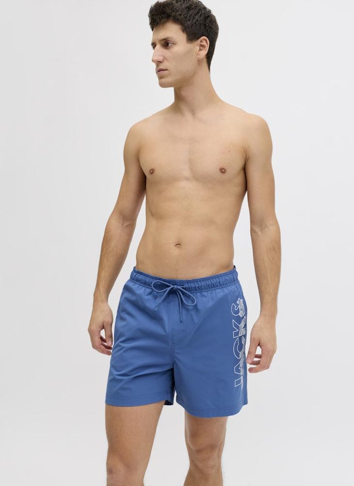 JACK & JONES Logo Drawstring Swim Shorts - Image 4